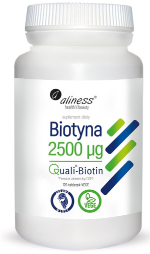 Aliness Biotyna  2500 µg 120 tabletek vege biotin QualiBiotin®