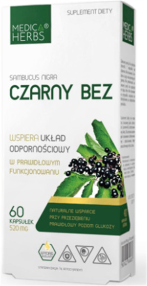 Medica Herbs CZARNY BEZ 520mg - 60 kapsułek