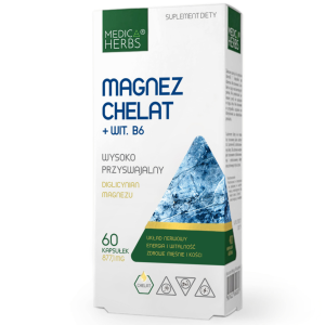 Medica Herbs Magnez Chelat (diglycynian) + Witamina B6 - 60 kapsułek
