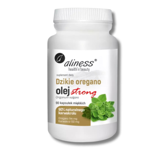 Aliness Oregano Dzikie Olej Strong 100% 90 kapsułek 90% naturalnego karwakrolu