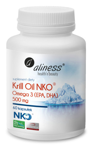 Aliness Krill Oil NKO Omega 3 (EPA, DHA) 500 mg 60 kapsułek olej z kryla antarktycznego z astaksantyną