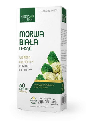 Medica Herbs Morwa Biała Mulberry 640mg 60 kapsułek