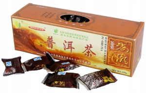 MERIDIAN HERBATA CZERWONA prasowana w kostkach PU-ERH TEA HAICHAO 125 g (około 40 kostek)