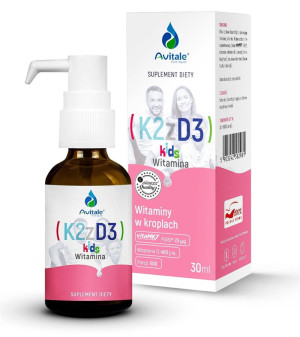Aliness Avitale Witamina K2 z D3 Kids 25µg/400 IU 30 ml krople dla dzieci