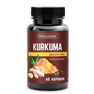 SKOCZYLAS KURKUMA, PIPERYNA, IMBIR, RESWERATROL, KWERCETYNA 60 kapsułek