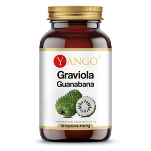 YANGO GRAVIOLA Premium 490 mg Grawiola - Sproszkowane liście - suplement diety- 90 kapsułek