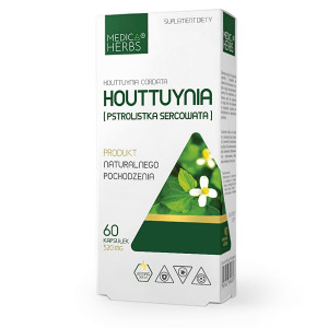 Medica Herbs HOUTTUYNIA ekstrakt  10: 1 Houttuynia cordata - 60 kapsułek