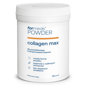 ForMeds POWDER COLLAGEN MAX kolagen + witamina K (K2 MK-7), D (D3), kwas hialuronowy oraz witaminę C w formie proszku - 30 porcji