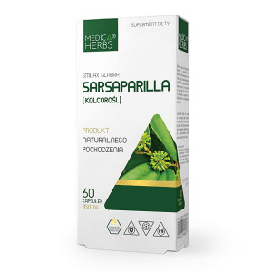 Medica Herbs SARSAPARILLA root (Kolcorośl sarsaparyla) ekstrakt 4: 1 - 60 kapsułek