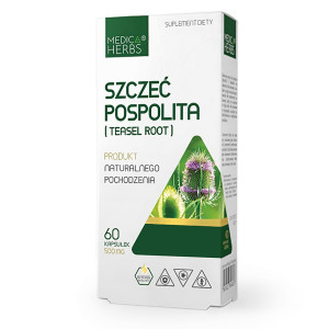 Medica Herbs SZCZEĆ POSPOLITA TEASEL ROOT EXTRACT (Dipsacus sylvestris) Ekstrakt -  60 kapsułek