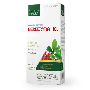 Medica Herbs BERBERYNA HCL 500mg - suplement diety - 40 kapsułek