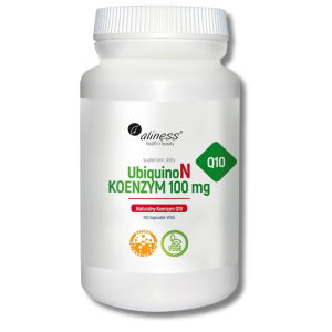 Aliness UbiquinoN Koenzym Q10 100 mg 100 kapsułek vege KANEKA ubichinol naturalny CoQ10