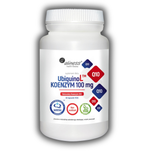 Aliness UbiquinoL Koenzym Q10 100 mg 60 kapsułek vege KANEKA ubichinol naturalny CoQ10