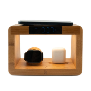 iS Candeeiro com Carregador Wireless Bamboo 5 em 1 Type C
