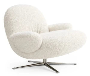 Fotel Baoza białe boucle