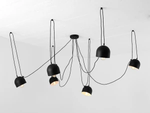 Lampa wisząca POPO 6, czarna