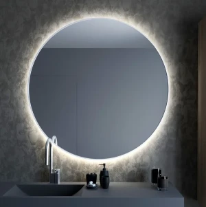 Lustro Bright LED okrągłe białe - Lustro Bright LED okrągłe białe - 100 cm / mata grzewcza