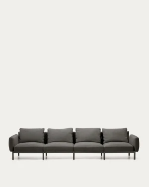 Sofa ogrodowa 4-osobowa Sorells, szara
