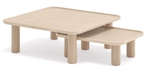 Zestaw stolików Nest 2 szt. bielone