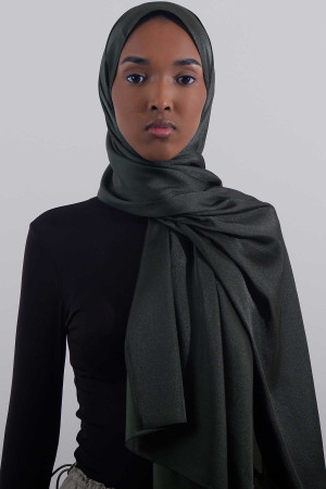 Premium Pearl Hijab | Khaki Green | Elegant & Graceful Occasional Hijabs for Women | Rabaya