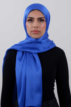 Glossy Silk Hijab In Blue |Occasional & Comfortable | Modest Fashion | Rabaya