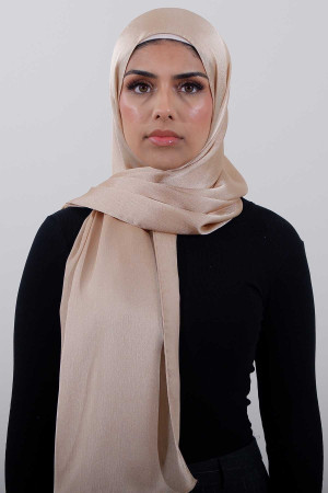 Glossy Silk Hijab In Gold |Occasional & Comfortable | Modest Fashion | Rabaya