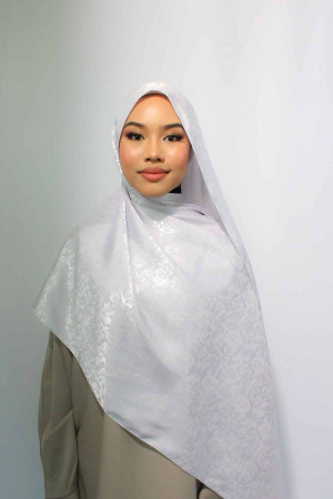 Patterned Hijab In Silver | Stylish and Comfortable Modest Fashion | Rabaya