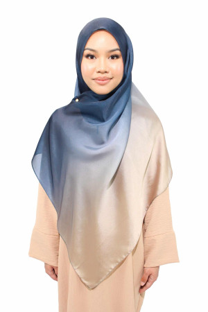Glossy Silk Ombre Hijab in Blue & Gold | Occasional & Comfortable Hijabs for Women | Modest Fashion & Clothing | Rabaya