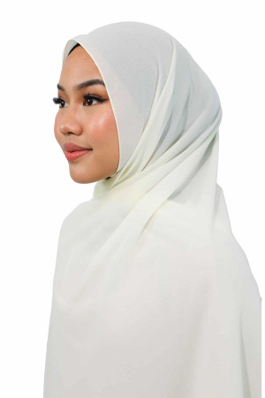 Chiffon Hijab In White | Stylish and Comfortable Modest Fashion | Rabaya