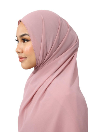 Dusty Pink Chiffon Hijabs For Women | Modest Fashion & Clothing | Lightweight Airy Hijab | Elegant & Comfortable | Rabaya