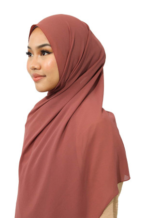 Peacan Brown Chiffon Hijabs | Modest Fashion | Lightweight Airy Hijab | Elegant & Comfortable | Rabaya