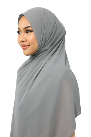 Grey Chiffon Hijabs | Modest Fashion | Lightweight Airy Hijab | Elegant & Comfortable | Rabaya