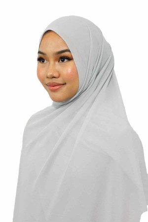 Light Grey Chiffon Hijabs For Women | Modest Fashion & Clothing | Lightweight Airy Hijab | Elegant & Comfortable | Rabaya
