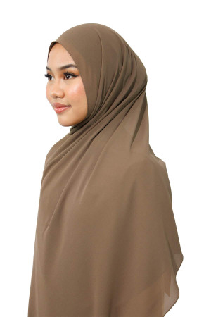 Beige Khaki Chiffon Hijabs | Modest Fashion | Lightweight Airy Hijab | Elegant & Comfortable | Rabaya