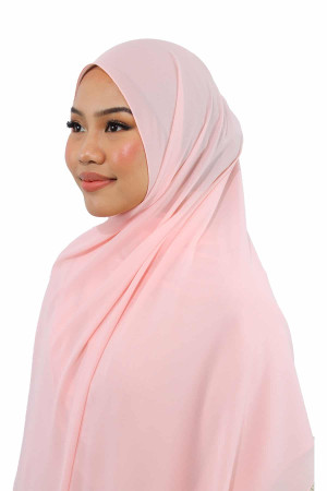 Coral Pink Chiffon Hijabs | Modest Fashion | Lightweight Airy Hijab | Elegant & Comfortable | Rabaya