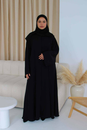 Pleated Abaya In Black - 52 | Stylish Abayas for Women | Modest Fashion & Clothing | Rabaya
