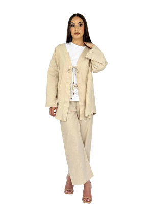Tie Co-ord Set For Women In Beige - Size 1 | Modest Fashion & Clothing | Rabaya