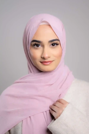 Frozen Chiffon HIjab In Blush Pink | Stylish and Comfortable Modest Fashion | Rabaya