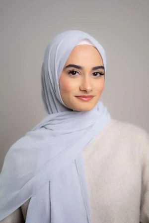 Frozen Chiffon Hijab In Grey | Stylish and Comfortable Modest Fashion | Rabaya