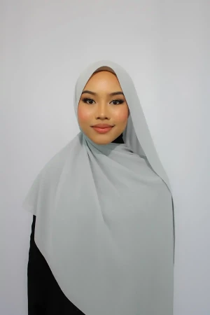 Italian Crinkle Hijab in Grey | Casual Hijab | Modest Wear Fashion & Clothing | Rabaya