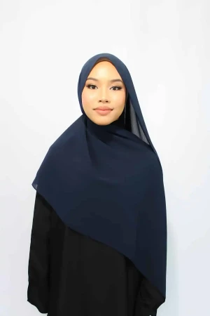 Italian Crinkle Hijab in Navy Blue | Casual Hijab | Modest Wear Fashion & Clothing | Rabaya