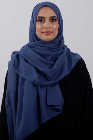 Organic Sal Hijab In Blue |Stylish and Comfortable Modest Fashion | Rabaya