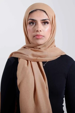 Organic Sal Hijab In Light Brown | Stylish and Comfortable Modest Fashion | Rabaya