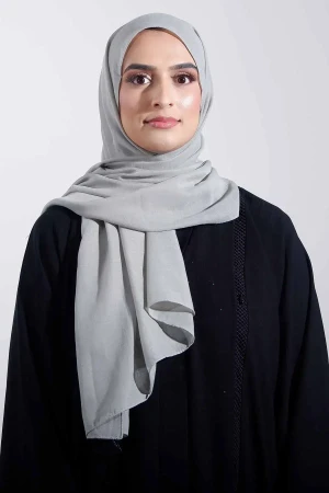 Organic Sal Hijab In Silver | Stylish and Comfortable Modest Fashion | Rabaya