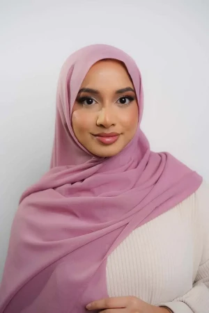 Silk Georgette Hijab In Berry | Stylish and Comfortable Modest Fashion | Rabaya