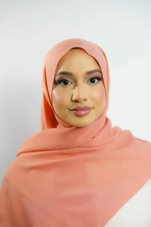 Silk Georgette Hijab In Coral Orange | Stylish and Comfortable Modest Fashion | Rabaya