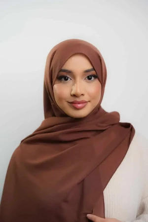 Silk Georgette HIjab In Dark Brown | Stylish and Comfortable Modest Fashion | Rabaya
