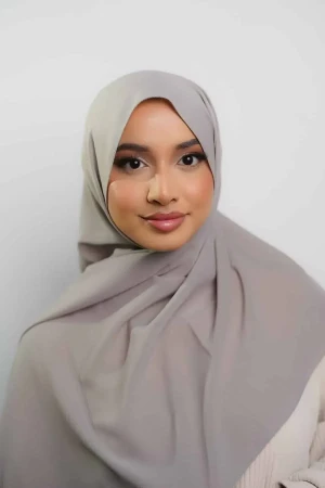 Silk Georgette Hijab In Dark Grey | Stylish Hijabs for Women | Modest Fashion & Clothing | Rabaya