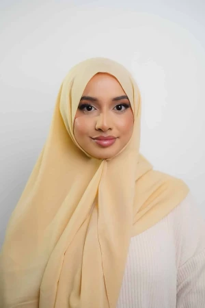 Silk Georgette Hijab In Golden Beige | Stylish and Comfortable Modest Fashion | Rabaya