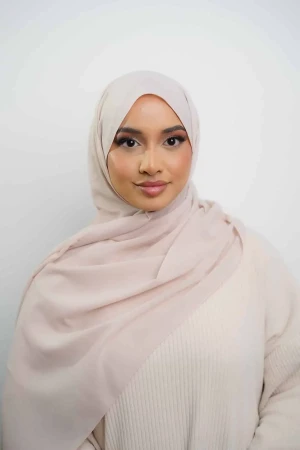 Silk Georgette Hijab In Pink Nude | Stylish and Comfortable Modest Fashion | Rabaya